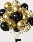 Black Metallic Sequin Balloons 16PCS - Party Decor for Birthdays & Weddings.
