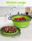 Silicone Vegetable and Fruit Cleaning Basket, Foldable Water Filter Net for Kitchen Drainage, Multi-Function Washing Tool.