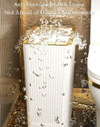 Nordic Gold Trash Can 15L - Slim Covered Bin with One-Touch Lid.