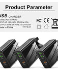 65W Fast Charger with PD & 3 USB Ports – Multi-Interface Travel Adapter 3.1A.