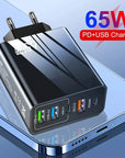 65W Fast Charger with PD & 3 USB Ports – Multi-Interface Travel Adapter 3.1A.