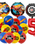 Hot Wheels Car Birthday Party Decorations - Disposable Tableware, Balloons, Cups, Plates & Tablecloths for Boys' Birthday & Baby Shower Supplies.