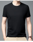 Men's Casual Waffle Knit Short Sleeve T-Shirt Round Neck Design