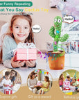 New Dancing Cactus Talking Cactus Baby Toys Sing 120pcs Music Songs Recording Repeats What You say Presents for Kids