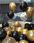 Black Metallic Sequin Balloons 16PCS - Party Decor for Birthdays & Weddings.