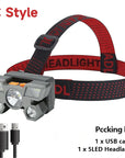 High-Quality 5 LED Rechargeable Flashlight with Built-in Battery Strong Light Headlamp for Camping, Adventure, and Fishing.