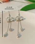 Summer Hanfu Lotus Flower & Seedpod Stud Earrings - Minimalist Fashion Jewelry for Women.