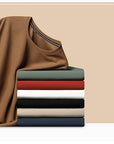 Men's Casual Waffle Knit Short Sleeve T-Shirt Round Neck Design.