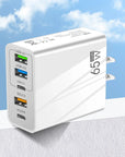65W Fast Charger with PD & 3 USB Ports – Multi-Interface Travel Adapter 3.1A.