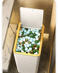 Nordic Gold Trash Can 15L - Slim Covered Bin with One-Touch Lid.