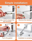 Adjustable Kitchen Sink Tap Nozzle with Multi-Flow Modes.