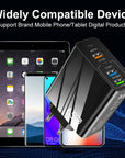 65W Fast Charger with PD & 3 USB Ports – Multi-Interface Travel Adapter 3.1A.
