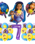 Wish Disney Princess Birthday Party Decorations | Asha Goat Balloons & Disposable Tableware | Plates, Straws, Napkins for Baby Shower Supplies.