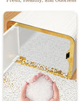 Nordic Gold Trash Can 15L - Slim Covered Bin with One-Touch Lid.