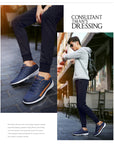 PU Leather Men's Casual Sneakers - Breathable, Non-Slip, Trendy Shoes.