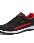 PU Leather Men's Casual Sneakers - Breathable, Non-Slip, Trendy Shoes.