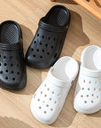 SPECIFICATIONS Brand Name: Generic Shoes Type: Bathroom Slippers, Beach Slippers, Outdoor Slippers Applicable Place: indoor & Outdoor Origin: Mainland China CN: Zhejiang Season: Summer Upper Material: EVA Fit: Fits true to size, take your normal size Insole Material: EVA Model Number: LTX539 Item Type: slippers Department Name: ADULT Outsole Material: EVA Heel Height: Low (1cm-3cm) Choice: yes