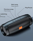 Portable Bluetooth Speaker with Dual Stereo, FM Radio, TF/USB Playback, and Subwoofer Sound.