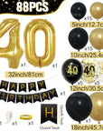 Black Gold Balloon Garland Arch Kit - Birthday & Anniversary Party Decorations for Adults.