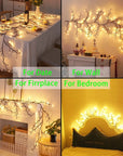 96 LED Willow Vine Tree Lights – DIY Wall Decor, 8 Modes, Branch Lamp for Bedroom & Home Atmosphere Lighting.
