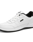 PU Leather Men's Casual Sneakers - Breathable, Non-Slip, Trendy Shoes.