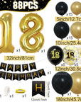 Black Gold Balloon Garland Arch Kit - Birthday & Anniversary Party Decorations for Adults.