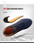 PU Leather Men's Casual Sneakers - Breathable, Non-Slip, Trendy Shoes.
