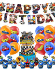 Hot Wheels Car Birthday Party Decorations - Disposable Tableware, Balloons, Cups, Plates & Tablecloths for Boys' Birthday & Baby Shower Supplies