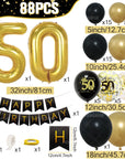 Black Gold Balloon Garland Arch Kit - Birthday & Anniversary Party Decorations for Adults.
