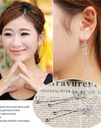 925 Sterling Silver Butterfly Earrings Long Tassel Drop Design.
