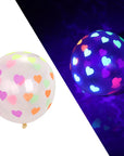 10PCS 12-Inch Glow in the Dark Fluorescent Balloons - Heart Latex Party Decor.