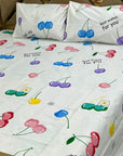 King Size Pure Cotton Bedsheets - Export Quality 3pc Set.