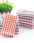 Kitchen Absorbent Cotton Jacquard Plaid Towel.
