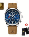 POEDAGAR, Men's Waterproof Watch, Luminous Chronograph Date Watch, Sports Quartz Watches