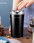 1pc Coffee Bean Grinder Electric, Food Processor, Food Mixer, 200W Powerful Spice Grinder Electric, Grain Mills, Espresso Grinder Grinder Coffee Grinder For Spices, Nuts, 12 Cups/2.7oz, One Touch Push-Button Control With Brush, Coffee Spoon