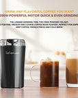 1pc Coffee Bean Grinder Electric, Food Processor, Food Mixer, 200W Powerful Spice Grinder Electric, Grain Mills, Espresso Grinder Grinder Coffee Grinder For Spices, Nuts, 12 Cups/2.7oz, One Touch Push-Button Control With Brush, Coffee Spoon