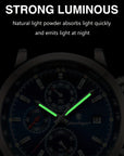 POEDAGAR, Men's Waterproof Watch, Luminous Chronograph Date Watch, Sports Quartz Watches