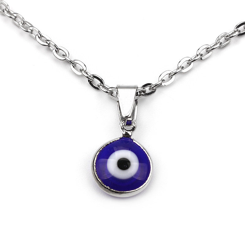 Evil Eye Pendant Black Short Necklace Wax Rope Clavicle Chain Stall Jewelry