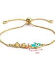 EVIL EYE Hand Tree Turkish Gold Color Adjustable Bracelet Fashion Jewelry