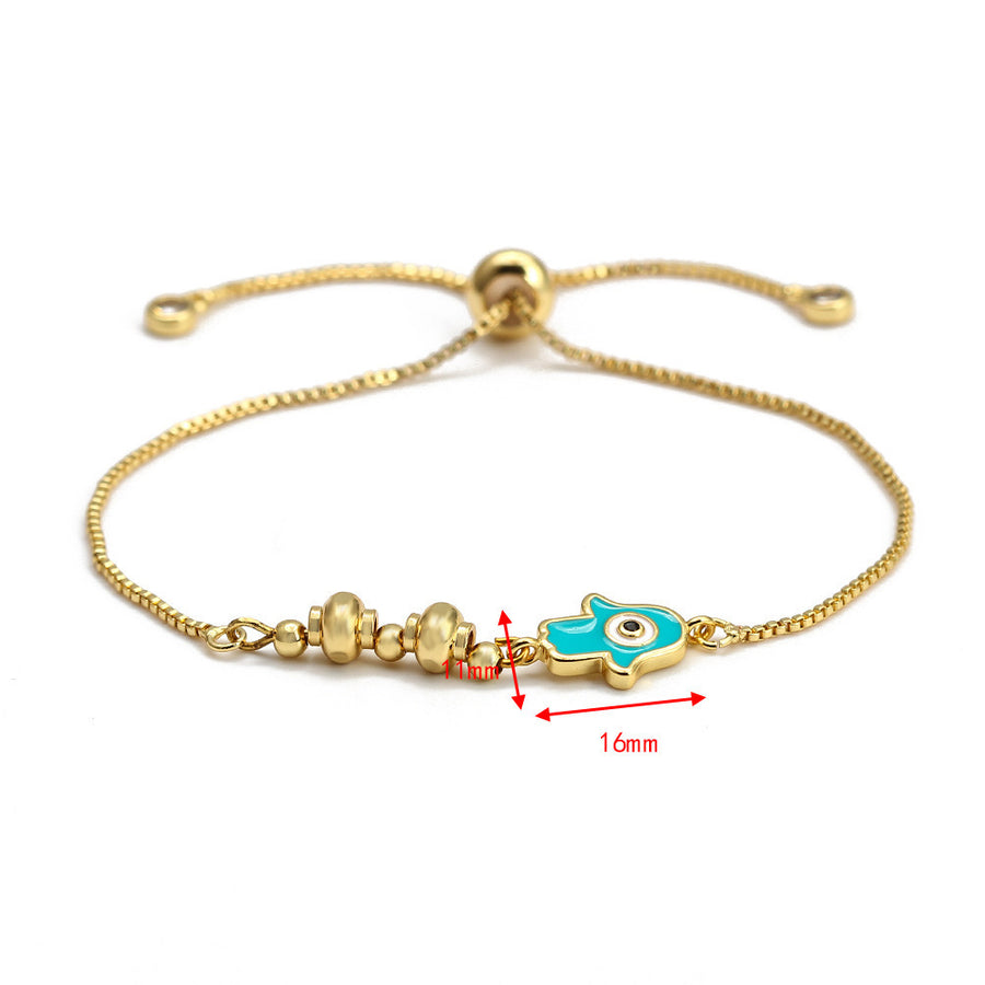 EVIL EYE Hand Tree Turkish Gold Color Adjustable Bracelet Fashion Jewelry