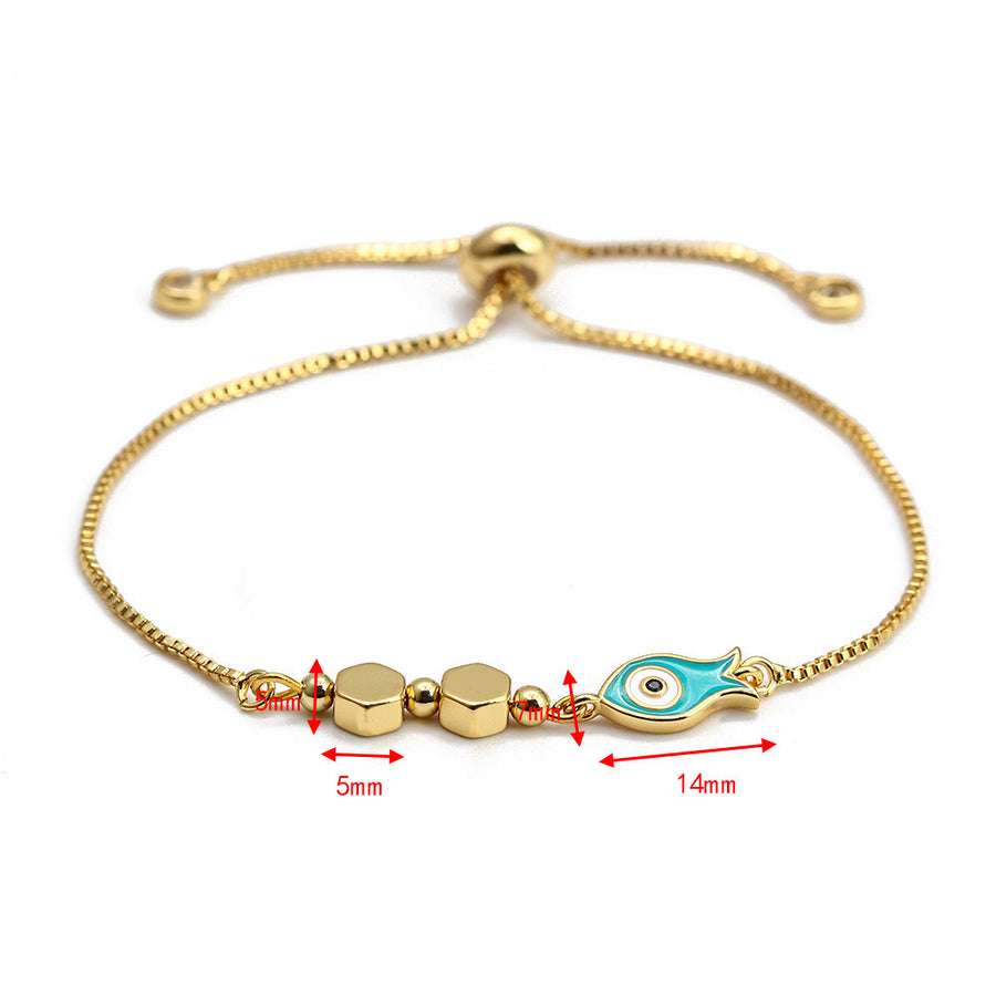 EVIL EYE Hand Tree Turkish Gold Color Adjustable Bracelet Fashion Jewelry