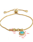 EVIL EYE Hand Tree Turkish Gold Color Adjustable Bracelet Fashion Jewelry