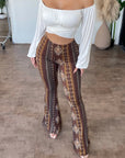 Women's High Elastic Slim Print Pants Sexy Tight-Fit Trousers