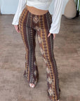 Women's High Elastic Slim Print Pants Sexy Tight-Fit Trousers