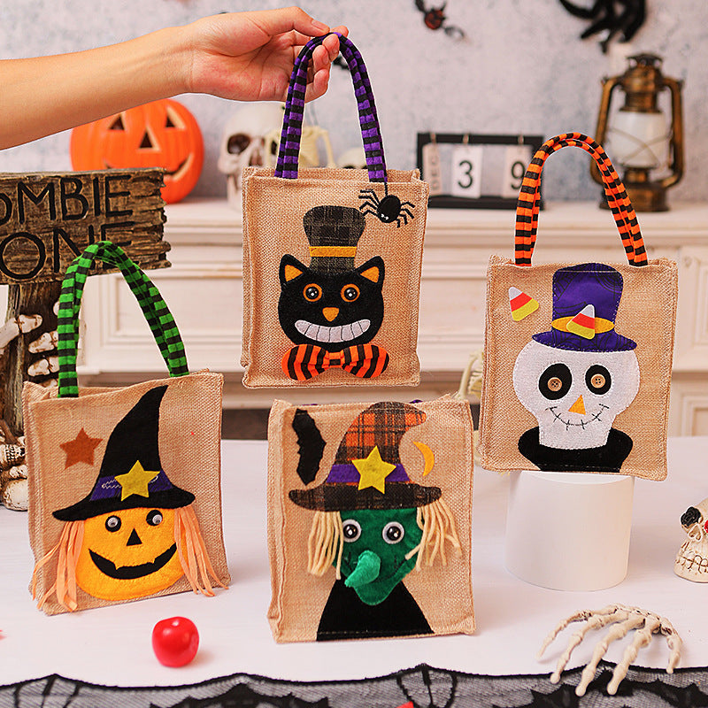 Creative Halloween Tote Bag for Kids | Witch, Skull, Pumpkin Gift & Candy Handbag