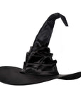 Halloween Pleated Witch Hat Black Ball Wizard Curved Witch Hat