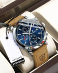 POEDAGAR, Men's Waterproof Watch, Luminous Chronograph Date Watch, Sports Quartz Watches