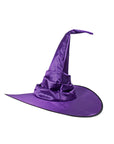 Halloween Pleated Witch Hat Black Ball Wizard Curved Witch Hat