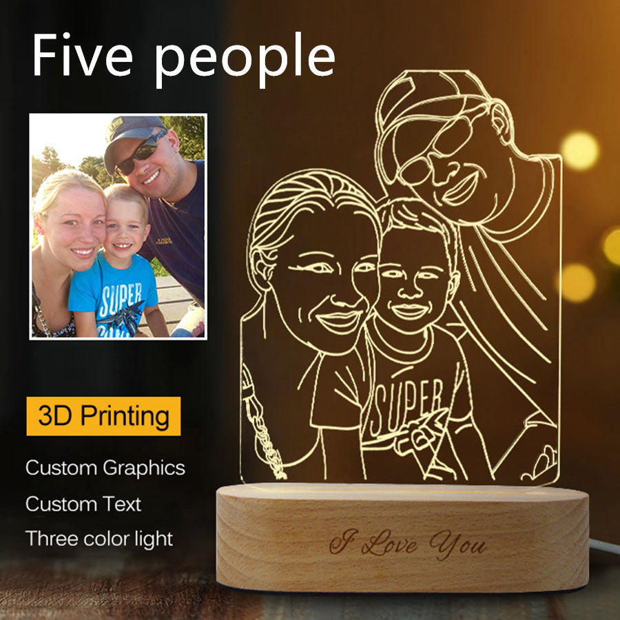 Custom Photo 3D Stereo Night Light