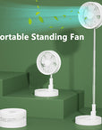 Powerful & Portable Fan: 7200mAh Battery, 4 Speeds, Quiet, for Home, Office & Outdoor Adjustable Height